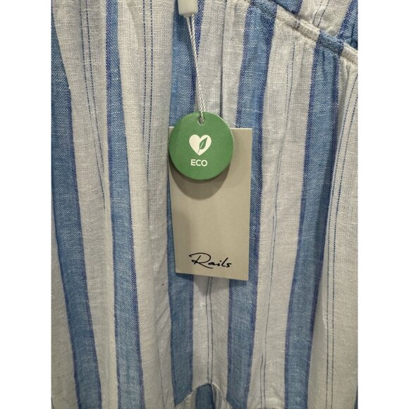 RAILS Avril Gibson Stripe Blue Midi Dress MEDIUM - Picture 5 of 5